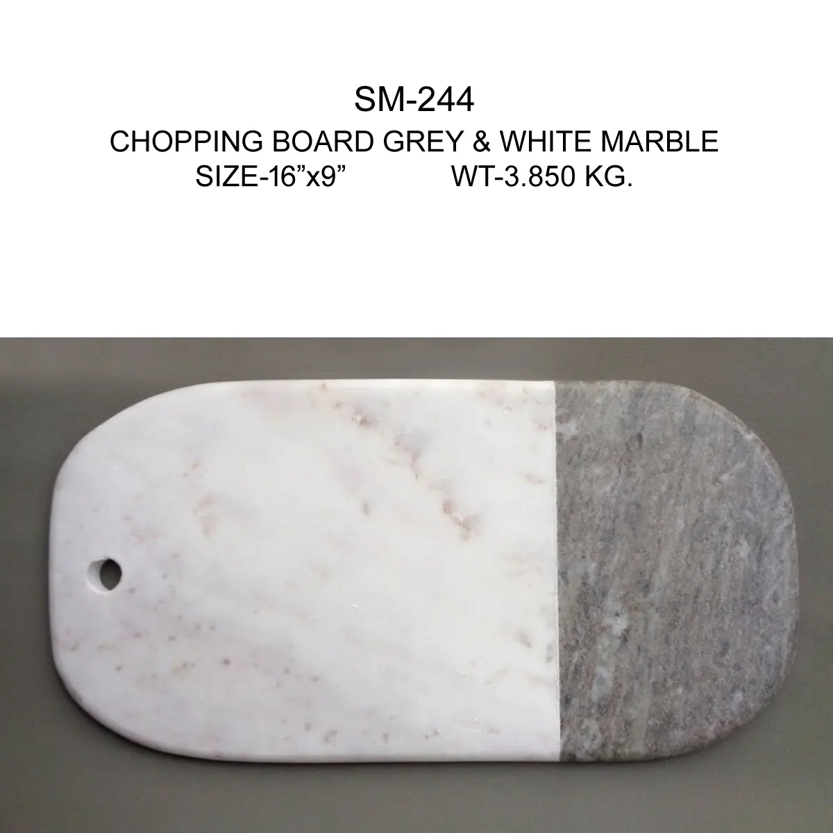 CHOPPING BOARD GREY & WHITE MARBLE
